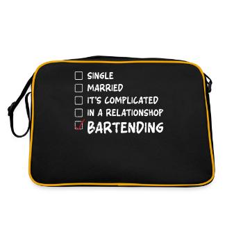 Bartender Mixologist Single - Retro Tasche - Schwarz/Gold - Hinten