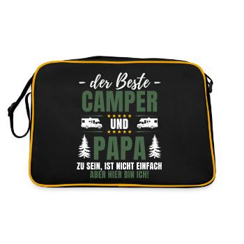 LE MEILLEUR CAMPEUR ET PAPA - Camping amusant - Sac Retro - noir/or - Dos