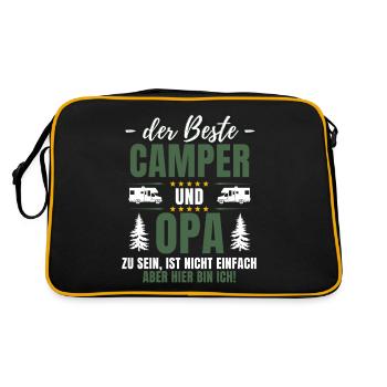 LE MEILLEUR CAMPEUR ET GRAND-PÈRE - Fun Camping - Sac Retro - noir/or - Dos