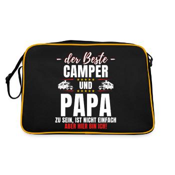 LE MEILLEUR CAMPEUR ET PAPA Camping amusant - Sac Retro - noir/or - Dos