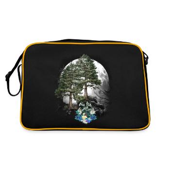 Forêt Nature Printemps Fleurs Conifères Forêt Arbres Arbre - Sac Retro - noir/or - Dos