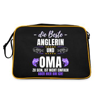 Angler Fishing Fishing Fishing Fisherwoman Angler - Retro Bag - black/gold - Back
