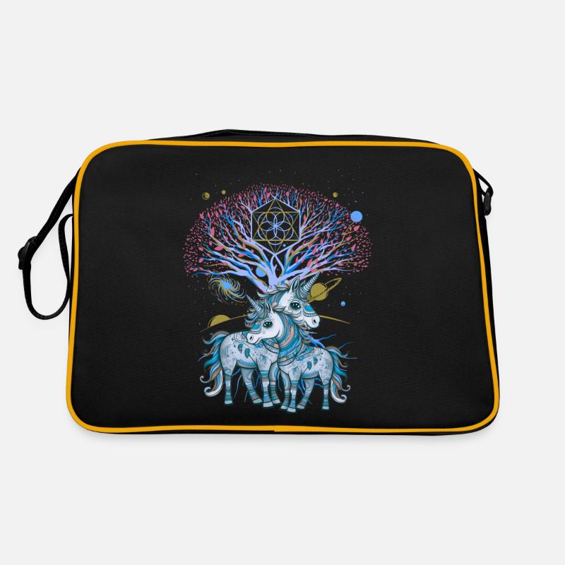 Einhörner Einhorn Schamane Natur Wald indianisch Retro Tasche