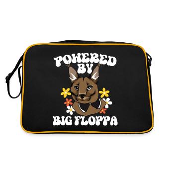 Powered by Big Floppa Caracal - Retro Bag - black/gold - Back