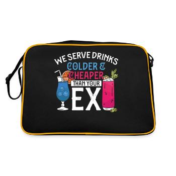 Bartender Mixologist We Serve - Retro Tasche - Schwarz/Gold - Hinten