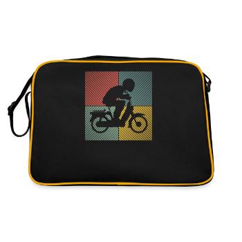 Mofa Mofaroller Moped Mofafahrer tshirt Mofa - Retro Tasche - Schwarz/Gold - Hinten