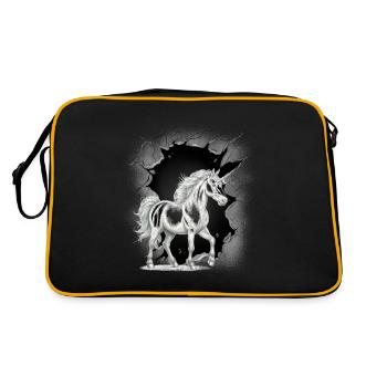Licornes, Licornes, Créatures Mythiques, Créatures Mythiques, Mystique - Sac Retro - noir/or - Dos