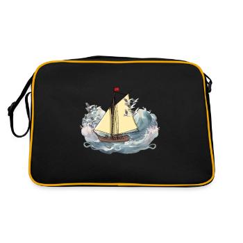 Ship Ships Sailing Ship Sailor Yolle Captain's Sea - Retro Bag - black/gold - Back