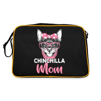 Chinchilla Mom Funny Pet Owner - Retro Bag - black/gold - Back