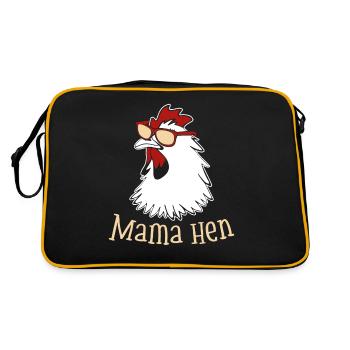 Mom Hen Chicken Mom Farmer Farm Animal - Retro Bag - black/gold - Back