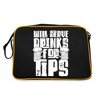 Bartender Mixologist Will Serve - Retro Bag - black/gold - Back