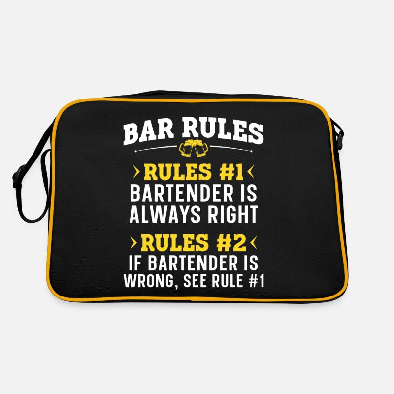 Barman Mixologue Bar Règles du bar Sac Retro