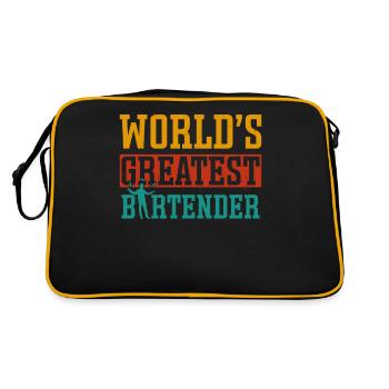 Bartender Mixologist World's - Retro Tasche - Schwarz/Gold - Hinten