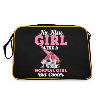 Jiu Jitsu Girl Like Normal Girl But Cooler BJJ Mar - Retro Tasche - Schwarz/Gold - Hinten