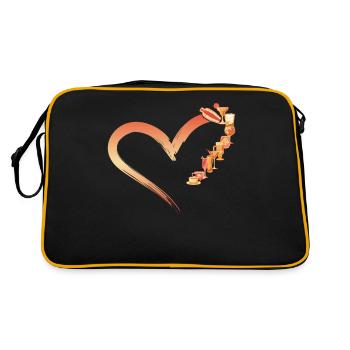 Bartender Mixologist Heart - Retro Tasche - Schwarz/Gold - Hinten