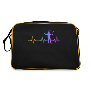 Bartender Mixologist Heartbeat - Retro Tasche - Schwarz/Gold - Hinten