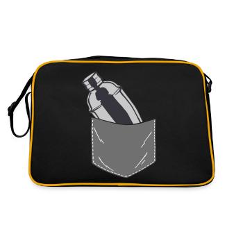 Bartender Mixologist Pocket - Retro Tasche - Schwarz/Gold - Hinten