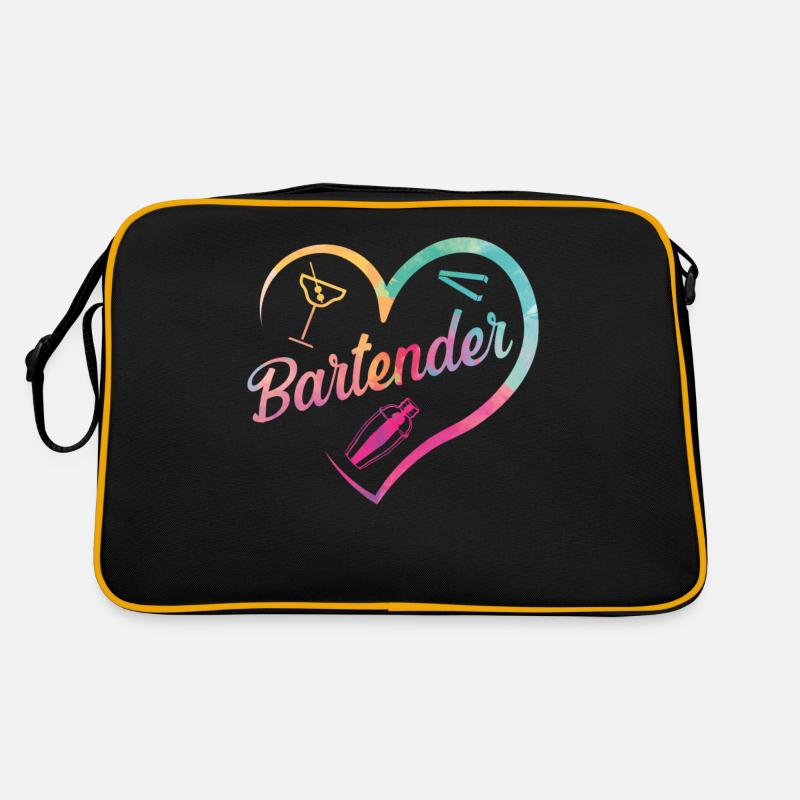 Barman Mixologue Coeur Sac Retro