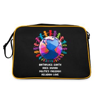 contre le racisme, contre la droite, contre les nazis, l’amour - Sac Retro - noir/or - Dos