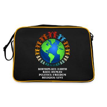 Nice "against racism" Refugees Welcome - Retro Bag - black/gold - Back