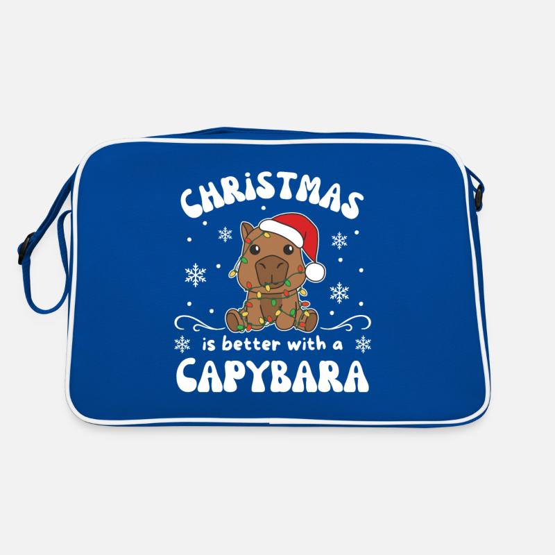Weihnachten ist besser mit einem Capybara Retro Tasche