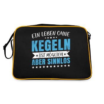 Une vie sans quilles est possible mais inutile - - Sac Retro - noir/or - Dos