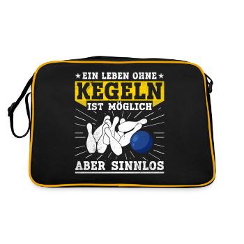 Une vie sans quilles est possible mais inutile - - Sac Retro - noir/or - Dos