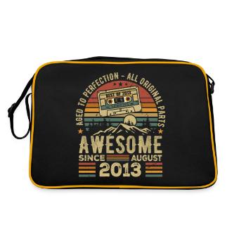 Born in August 2013 Birthday Gift August 2013 August - Retro Bag - black/gold - Back