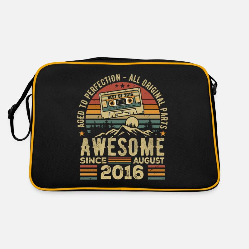 Né en Août 2016 Cadeau Anniversaire Août 2016 Août Sac Retro