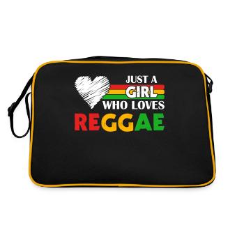 Rastafari Girl, Festival Rasta Jamaica Reggae - Retro Bag - black/gold - Back