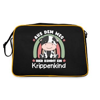 À l’écart, voici une crèche enfant vache - Sac Retro - noir/or - Dos