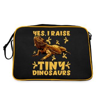 Funny Bearded Dragon Beardie - Retro Bag - black/gold - Back