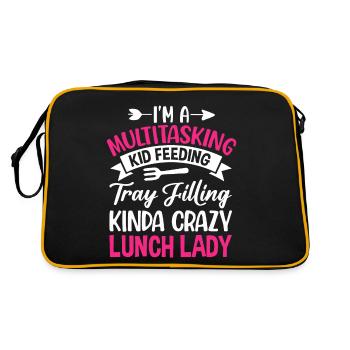 Cafeteria-Mitarbeiterin Multitasking Kinderfütteru - Retro Tasche - Schwarz/Gold - Hinten