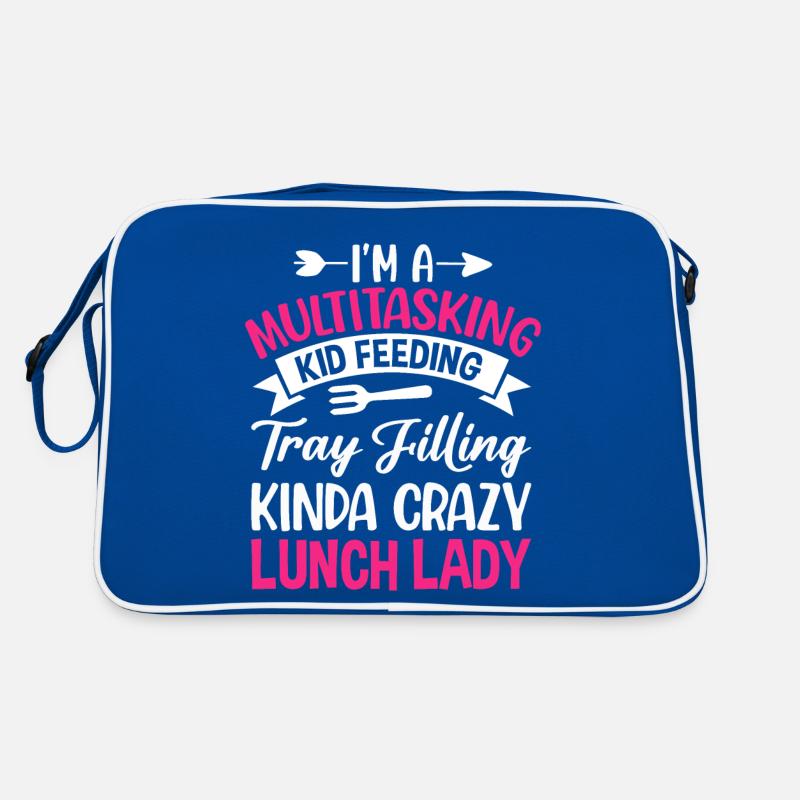 Cafeteria-Mitarbeiterin Multitasking Kinderfütteru Retro Tasche