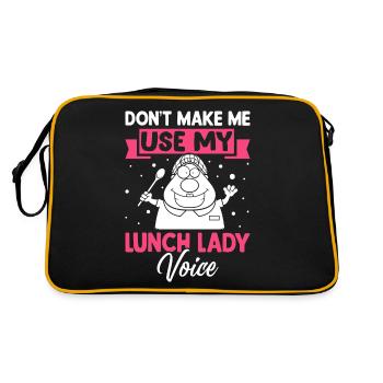 Cafeteria-Mitarbeiterin zwingt mich nicht, die Sti - Retro Tasche - Schwarz/Gold - Hinten