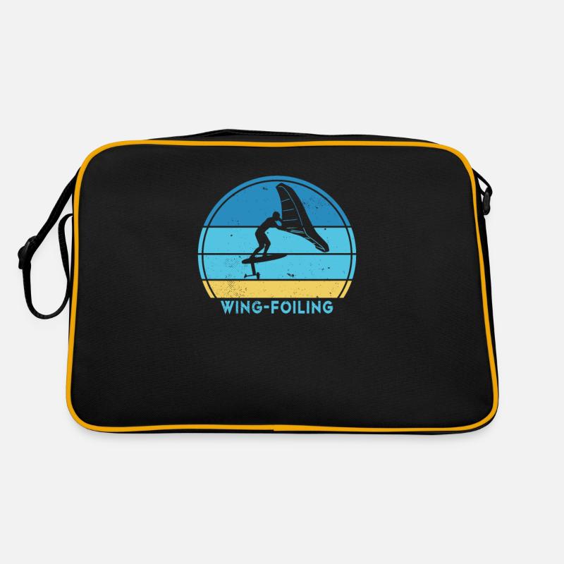 Wingfoil-Surfer Hydrofoil Kitefoil Wingsurf - Retro Tasche - Schwarz/Gold
