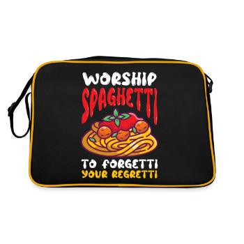 Flying Spaghetti Monster FSM - Retro Bag - black/gold - Back