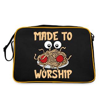 Fliegendes Spaghettimonster FSM - Retro Tasche - Schwarz/Gold - Hinten