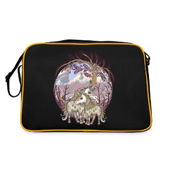 Licorne Licornes Créatures mythiques Animaux mythiques Enfant - Sac Retro - noir/or - Dos