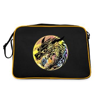 Dragon Dragon Mythical Creatures Mythical Creatures Fairy Tale - Retro Bag - black/gold - Back
