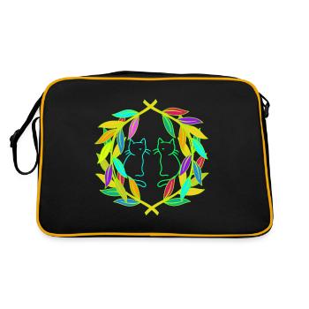 Retro Cat Cats 80s 90s Vintage - Retro Bag - black/gold - Back