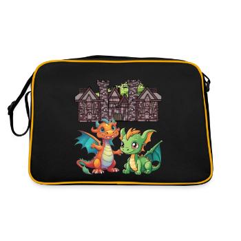 Medieval Dragon Dragon - Retro Bag - black/gold - Back