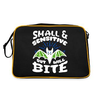 Bat Halloween Small Sensitive But Will Bite - Retro Bag - black/gold - Back