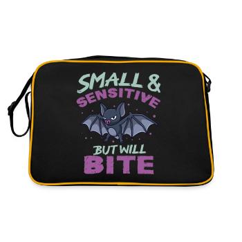Bat Halloween Small Sensitive But Will Bite - Retro Bag - black/gold - Back