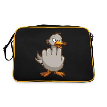 Drôle Rude Seagulls Drôle Cadeau - Sac Retro - noir/or - Dos