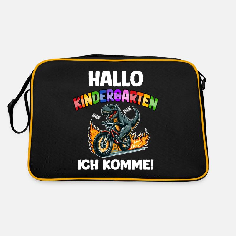 T-Rex Dino Kindergartenstart Kinder Jungs, Mädchen Retro Tasche