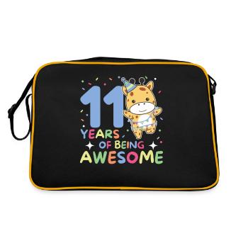 Girafe pour 11ème anniversaire enfants de onze ans - Sac Retro - noir/or - Dos