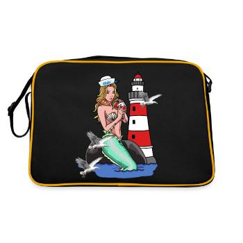 Sirène Sirène Sirène Sirène Sirène Marins Maritime Ahoy - Sac Retro - noir/or - Dos