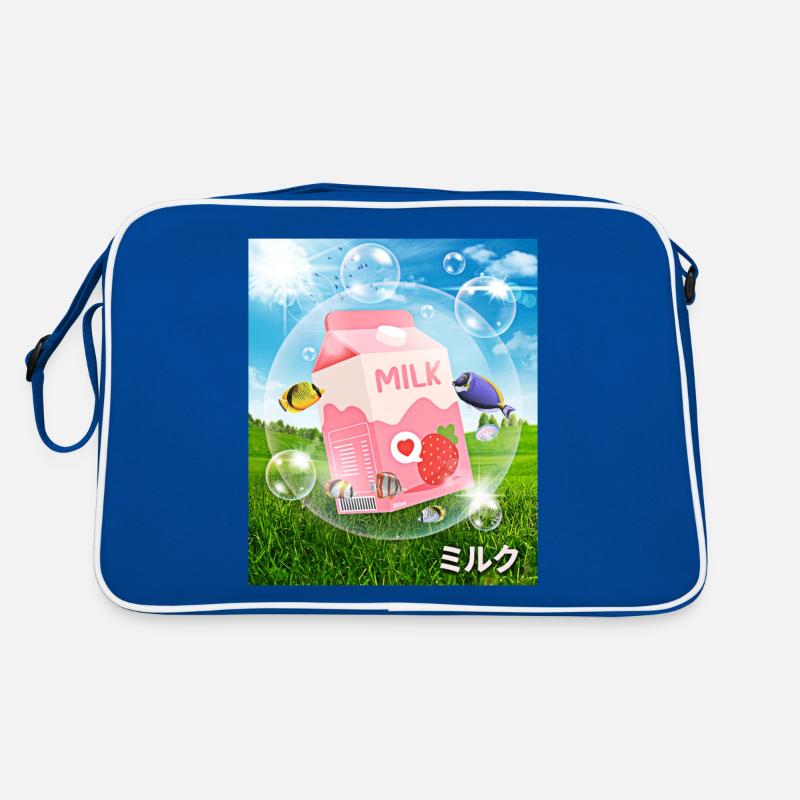 Frutiger Aero Aesthetic Tech Kawaii Strawberry Milk Retro Bag