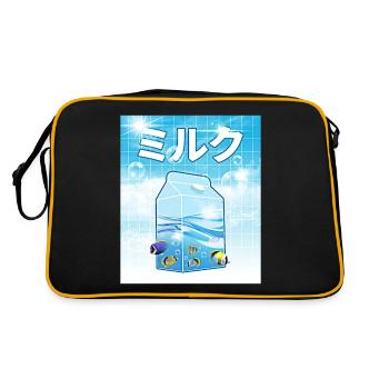 Frutiger Aero Aesthetic Tech Kawaii Milk Underwater - Retro Bag - black/gold - Back
